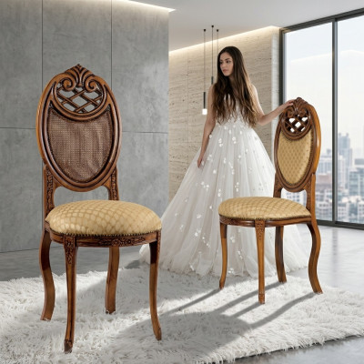 Chaise Mobilier Design Chaise Rembourrée Chaise de salle à manger Classique Bancs en bois