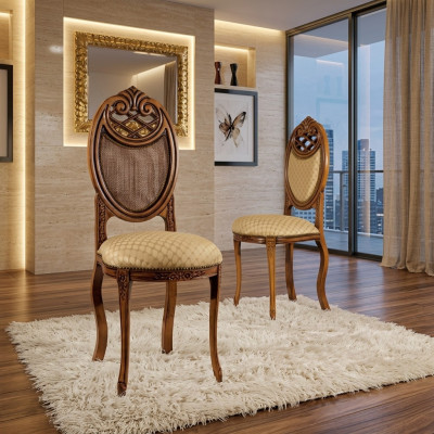 Chaise Mobilier Design Chaise Rembourrée Chaise de salle à manger Classique Bancs en bois