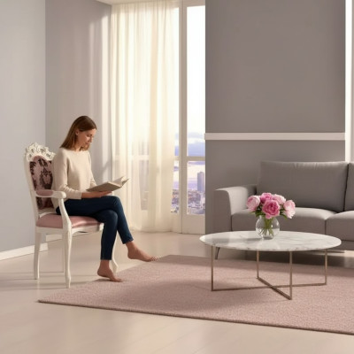 Chaise avec accoudoir Chaise de salle à manger Bois Classique Mobilier Rembourrage Textile