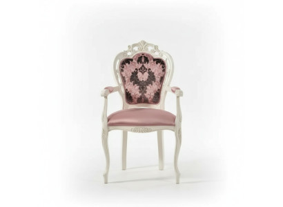 Chaise avec accoudoir Chaise de salle à manger Bois Classique Mobilier Rembourrage Textile
