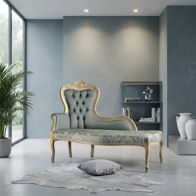 Meubles de luxe Chaise longue Salon Design Classique r Revêtement textile