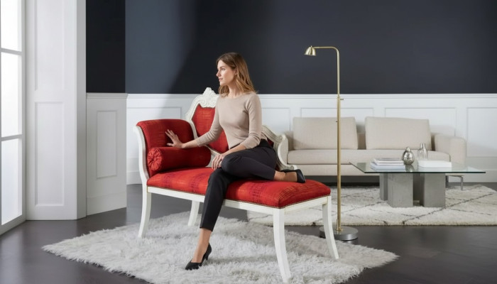 Chaise longue rouge Mobilier classique Mobilier de salon Chaise longue design