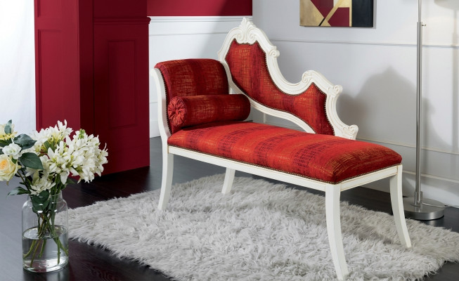 Chaise longue rouge Mobilier classique Mobilier de salon Chaise longue design