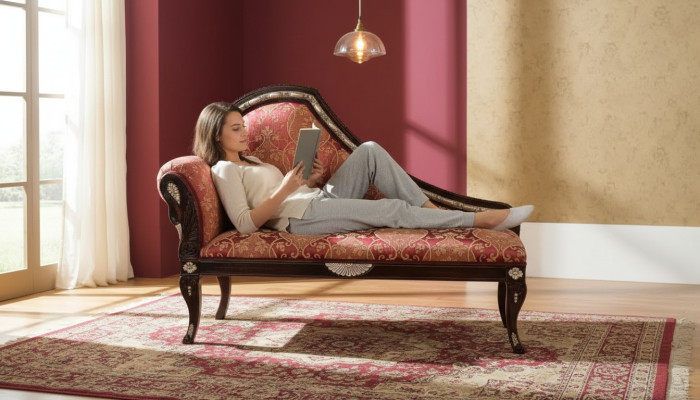 Salon Chaise longue Tissu d'ameublement Textile Siège de luxe Meubles neuf