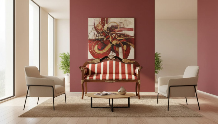 Banquette classique Rembourrage Meuble de style baroque Banquette en textile Deux places