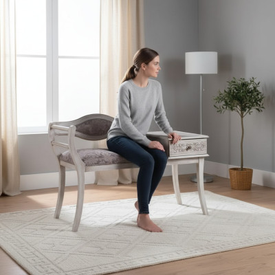 Banc rembourré de luxe Salon Textile Mobilier Style Classique r nouveau