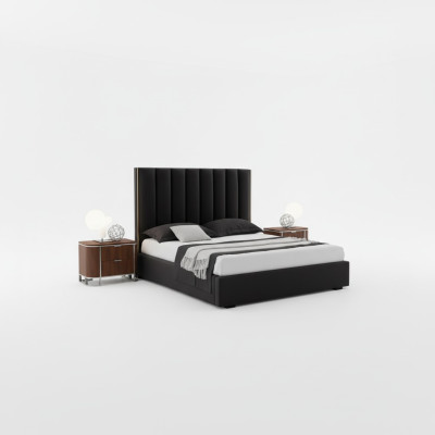 Ensemble de chambre moderne complet avec lit de designer + 2 tables de chevet 3 pièces.