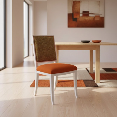 Salle à manger Chaise de concepteur Bois de luxe Style classique R Chaise rembourrée