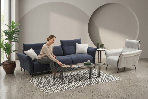 Ensemble de canapés luxe Trois places Canapé Tissu Fauteuil de salon Canapé neuf