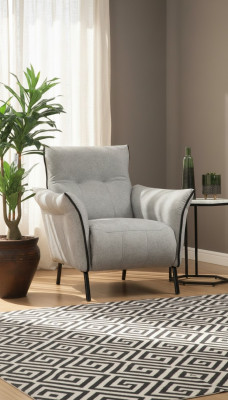Fauteuil Design Revêtement Textile Mobilier Luxe Salon Moderne Fauteuil Rembourré neuf