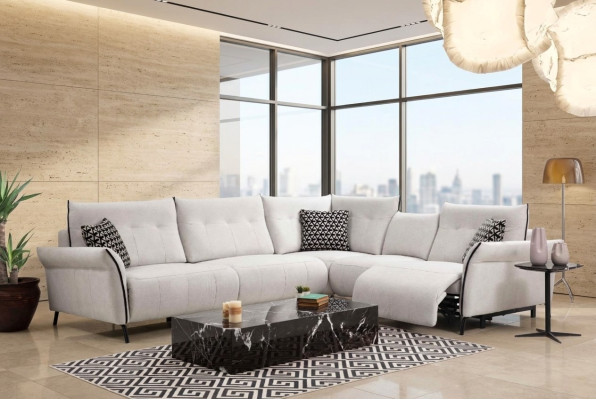 Canapé d'angle Salon Canapé Canapé Tissu Tapisserie Mobilier Moderne Designer neuf