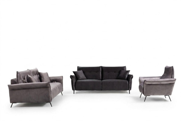 Ensemble de canapé moderne 3 pièces avec fauteuil de luxe pour salon, ensemble de canapés trois places.
