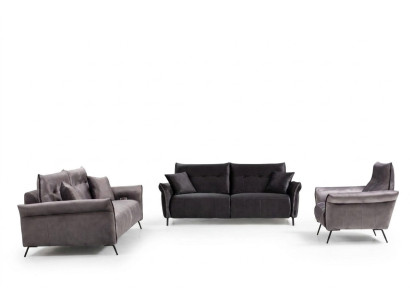 Ensemble de canapé moderne 3 pièces avec fauteuil de luxe pour salon, ensemble de canapés trois places.