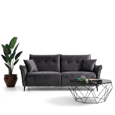 Canapé trois places de luxe pour salon moderne, rembourré, en tissu, tout nouveau.