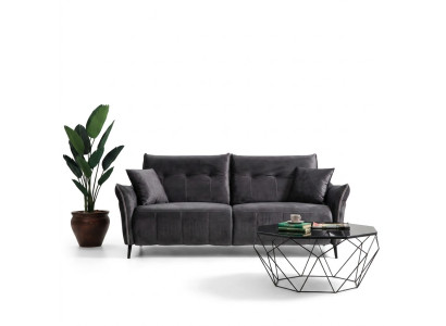 Canapé trois places de luxe pour salon moderne, rembourré, en tissu, tout nouveau.