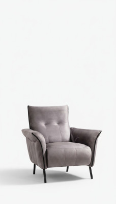 Fauteuil design Mobilier de salon Fauteuil moderne de luxe Gris Revêtement Textile