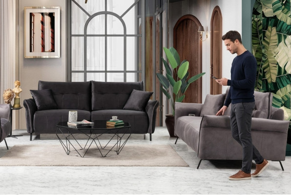 Ensemble de canapés - Ensemble de 2 pièces - Salon - 2 x Canapé - Canapé trois places - Mobilier moderne