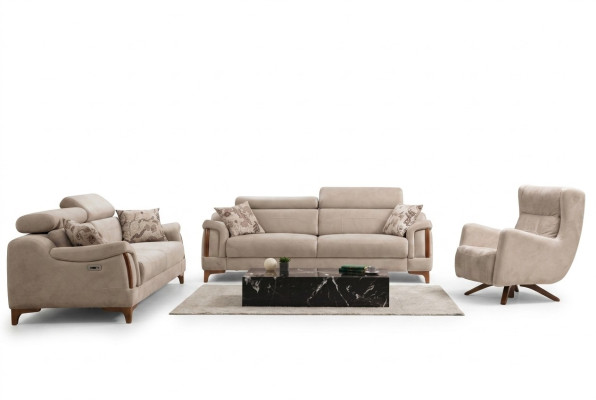 Ensemble de canapé Salon Canapé trois places Complet Fauteuil simple en tissu Meubles