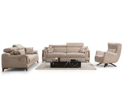 Ensemble de canapé Salon Canapé trois places Complet Fauteuil simple en tissu Meubles