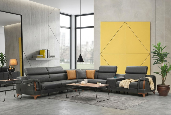 Canapé d'angle Luxe Canapé en L nouveau Meubles Salon Designer Moderne Textile