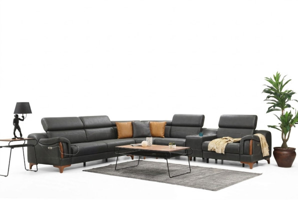Canapé d'angle Luxe Canapé en L nouveau Meubles Salon Designer Moderne Textile