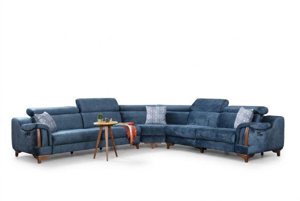 Canapé en forme de L Moderne Bleu Canapé d'angle Canapé Salon Design Nouveau Mobilier