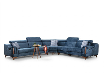 Canapé en forme de L Moderne Bleu Canapé d'angle Canapé Salon Design Nouveau Mobilier