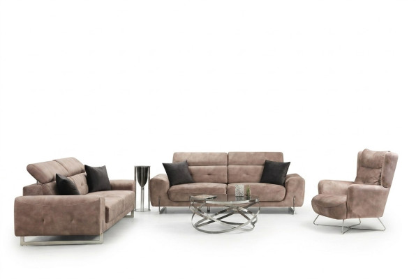 Ensemble de canapés Ensemble de trois canapés Trois places Salon Fauteuil Design moderne Textile