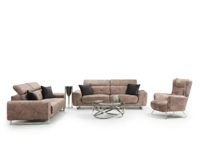Ensemble de canapés Ensemble de trois canapés Trois places Salon Fauteuil Design moderne Textile