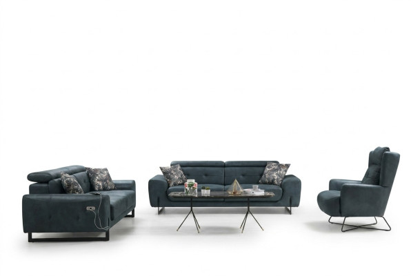 Ensemble moderne de 3 pièces pour le salon, set de canapé design, fauteuil rembourré neuf