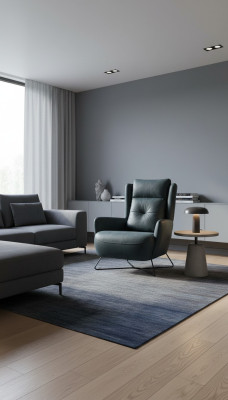 Fauteuil noir moderne pour salon Siège de designer Tissu de rembourrage textile