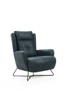 Fauteuil noir moderne pour salon Siège de designer Tissu de rembourrage textile