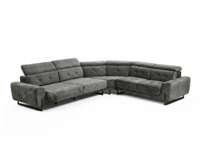 Canapé d'angle gris Designer Salon Canapé Canapé L-forme Rembourrage Mobilier de luxe Moderne