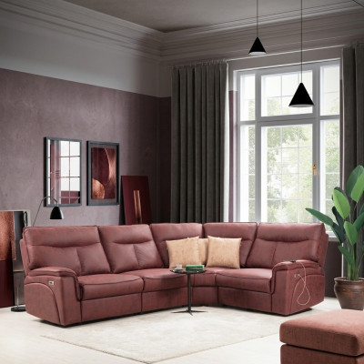 Canapé d'angle de luxe Canapé rouge Canapé en forme de L moderne Mobilier rembourré de designer Salon