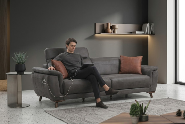 Canapé trois places de luxe Meuble de siège moderne Canapé de salon Mobilier rembourré