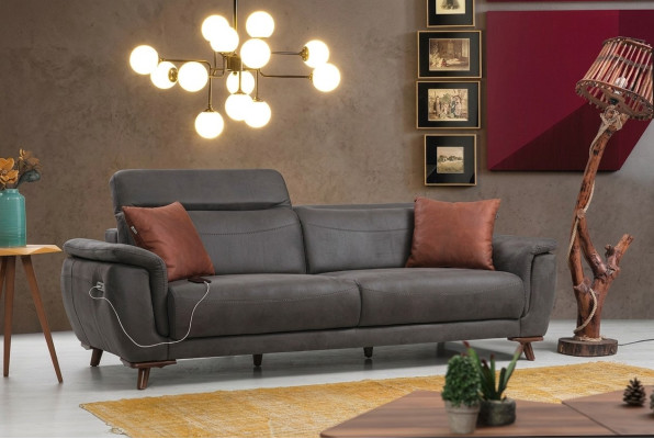 Canapé trois places de luxe Meuble de siège moderne Canapé de salon Mobilier rembourré