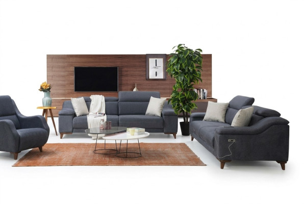 Conception canapé trois places moderne en tissu pour salon meubles nouveaux
