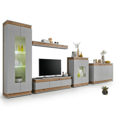 Ensemble de salon 5 pièces Meuble TV Moderne Vitrine en bois de luxe Nouvelle commode