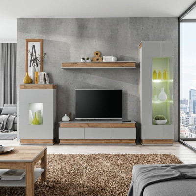 Set de salon Meuble TV Nouvelle étagère Mobilier de luxe Design moderne Unité murale