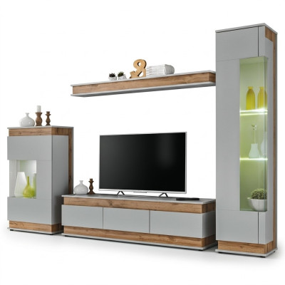 Set de salon Meuble TV Nouvelle étagère Mobilier de luxe Design moderne Unité murale