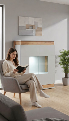 Vitrine moderne pour salon Unité murale Armoires Meubles en bois de luxe neufs