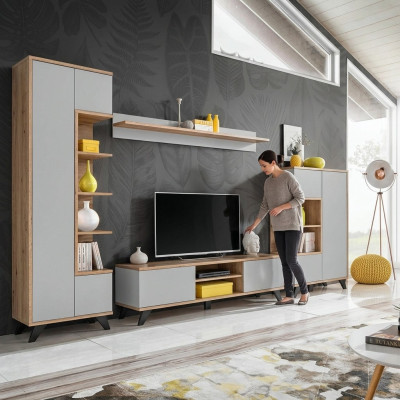 Jeu de 4 pièces moderne mur salon étagère support TV luxe