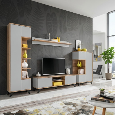 Jeu de 4 pièces moderne mur salon étagère support TV luxe