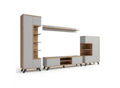 Jeu de 4 pièces moderne mur salon étagère support TV luxe