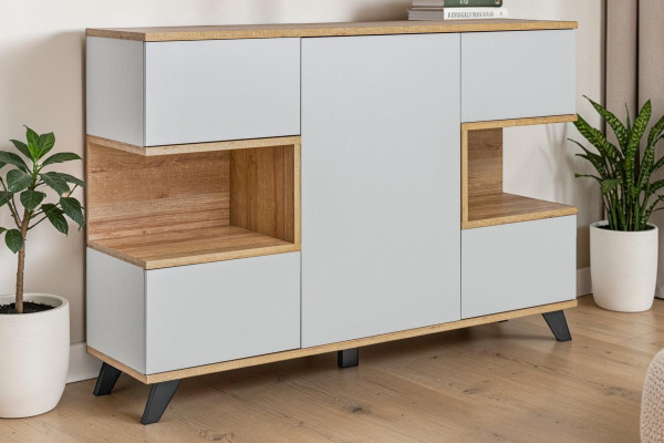 Commode blanche moderne pour salon, nouvelle commode de designer de luxe en bois.