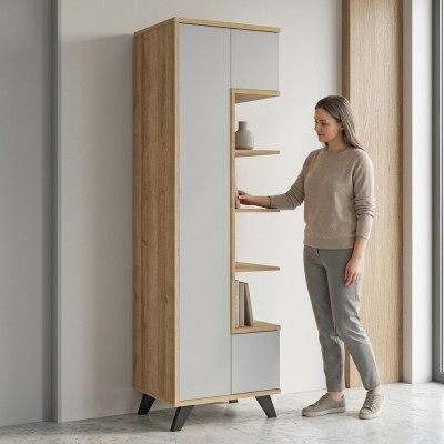 Étagère blanche Bibliothèque Salon de luxe Meuble en bois Design
