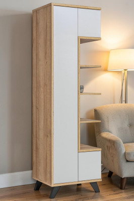 Étagère blanche Bibliothèque Salon de luxe Meuble en bois Design