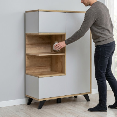 Salle de séjour Bibliothèque Bois Armoire de bureau Étagère Luxe Design de meubles en bois