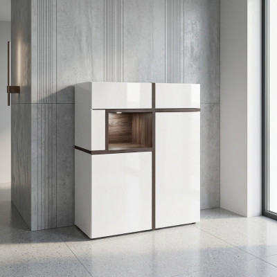 Meubles de designer de garde-robe moderne blanc de luxe en bois pour salon.