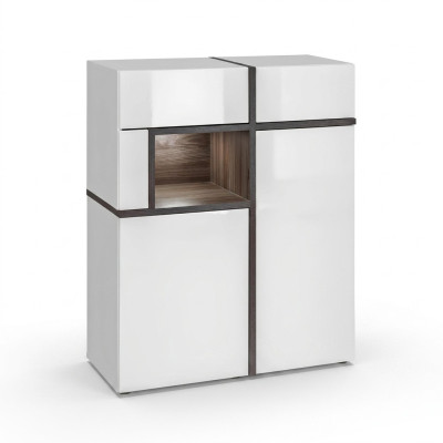 Meubles de designer de garde-robe moderne blanc de luxe en bois pour salon.